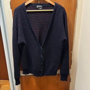 Preswick & Moore Black Cardigan Sweater V-Neck Knit
